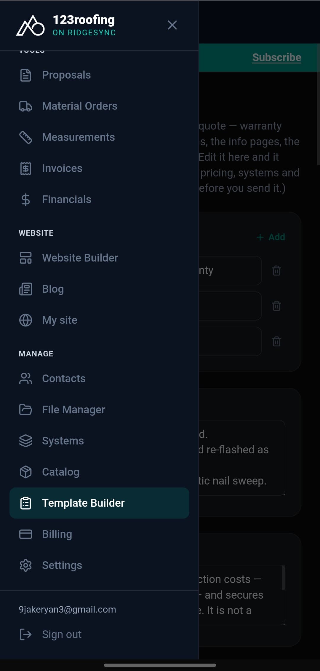 RidgeSync on your phone — the full app in your pocket on the jobsite